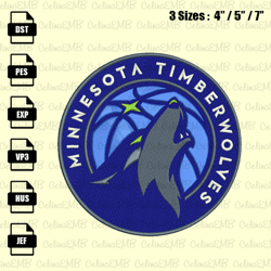 Minnesota Timberwolves Embroidery Design, NBA Embroidery File, Instant Download