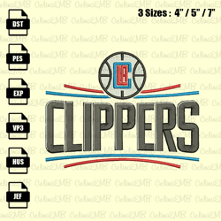 LA Clippers Embroidery Design, NBA Embroidery File, Instant Download