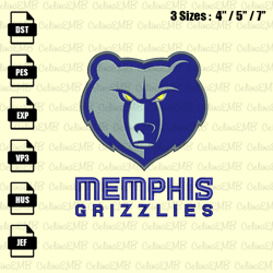 Memphis Grizzlies Embroidery Design, NBA Embroidery File, Instant Download