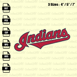 Cleveland Indians Embroidery Design, MLB Embroidery File, Instant Download