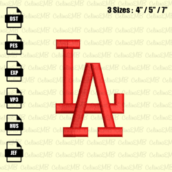 Los Angeles Dodgers Embroidery Design, MLB Embroidery File, Instant Download