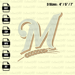 Milwaukee Brewers Embroidery Design, MLB Embroidery File, Instant Download