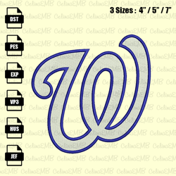 Washington Nationals Embroidery Design, MLB Embroidery File, Instant Download