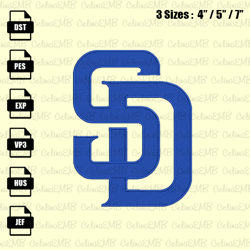 San Diego Padres Embroidery Design, MLB Embroidery File, Instant Download