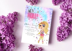 Barbie Let's roll Birthday Invitation Download for Print or Text 5x7, Editable Digital Barbie Printable Invite Templa