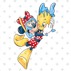 Minnie Mouse and Flounder PNG clipart