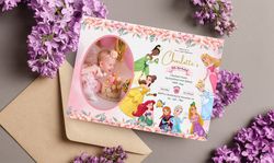 Disney Princesses Birthday Invitation Download for Print or Text 5x7, Editable Digital Printable Invite Templa
