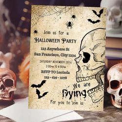 Vintage Halloween Invitation Template, Instant Download, Halloween self editable Invitation, Halloween party for Adults