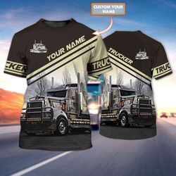 Custom 3D Truck Driver T-Shirt: Stand Out with Stylish & Fun Oversize Shirt for Trucker Men!