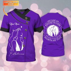 Custom Esthetician 3D Shirt - Purple T-shirts for Men & Women: Stand Out & Impress!