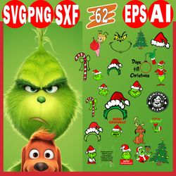 62 The Grinch SVG, Grinch Face SVG, Grinch Clipart, Grinch PNG, Grinch Silhouette, The Grinch Font, Grinch Hand SVG