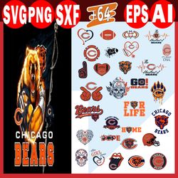 64 Chicago Bears Logo - Chicago Bears Svg - Chicago Bears Emblem - Chicago Bears Symbol-cool Bears Logo