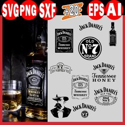 Jack Daniels SVG Bundle, Jack Daniels Logo, Old No 7 Brand, Jack Daniel's Tag, Tennessee Whiskey, Whiskey SVG