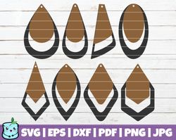 Stacked Earring SVG, Leather Earring Jewelry Laser Cut Template, Commercial Use, Cut Files