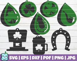 St Patrick Earrings SVG, Earring SVG Files For Silhouette and Cricut. St Patrick's Day. St Patrick Pendant. Leather Earr