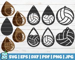 Earring SVG, Volleyball Earring SVG, Teardrop Earrings SvG Files, Instant Download, Cricut Cut Files, Silhouette Cut Fil
