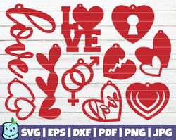 Valentines Earring Bundle Svg, Valentines Earring Svg, Valentine Svg, Earring Svg, Png Dxf Eps File