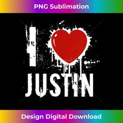 I Love Justin - Classic Sublimation PNG File - Tailor-Made for Sublimation Craftsmanship