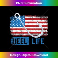 grunge american flag fisherman graphic, fishing reel life - futuristic png sublimation file - tailor-made for sublimation craftsmanship