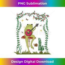 Cottagecore Aesthetic kawaii Frog Banjo Mushroom Butterfly - Sleek Sublimation PNG Download - Challenge Creative Boundaries