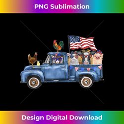 Farm Animals Cow Pig Goat Chicken Farm Truck American Flag Tank Top - Bespoke Sublimation Digital File - Reimagine Your Sublimation Pieces