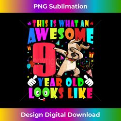 Born In 2011 Dabbing Dog Funny 9th Birthday Gift Girls Boys - Urban Sublimation PNG Design - Chic, Bold, and Uncompromising