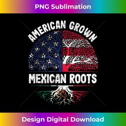 American Grown Mexican Roots USA Mexico Flag Heritage Pride - Futuristic PNG Sublimation File - Elevate Your Style with Intricate Details