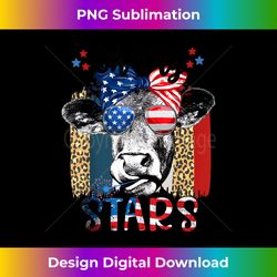 Oh-My Stars Cow, Highland Cow, Highland Cow With 4th July - Sublimation-Optimized PNG File - Access the Spectrum of Sublimation Artistry