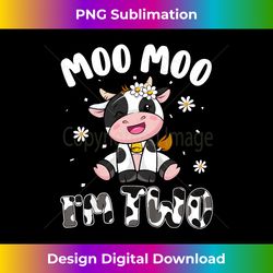 Kids Moo Moo Im Two Farm Cow 2nd Birthday 2 Years Old Kid Toddler - Deluxe PNG Sublimation Download - Animate Your Creative Concepts