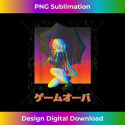 Sad Anime Girl Game Over Glitch Japanese Vaporwave - Luxe Sublimation PNG Download - Immerse in Creativity with Every Design