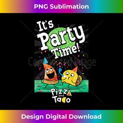 Pizza and Taco Party Time - Deluxe PNG Sublimation Download - Reimagine Your Sublimation Pieces