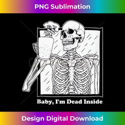 Baby I'm Dead Inside Skeleton Coffee Emo Goth Sad Aesthetic Tank Top - Edgy Sublimation Digital File - Crafted for Sublimation Excellence