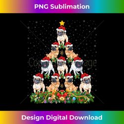 Pug Dog Xmas Tree Gift Santa Hat Pug Christmas - Bespoke Sublimation Digital File - Animate Your Creative Concepts