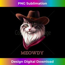 Meowdy Howdy Cowboy Cat Cute Pun Funny Animal Western Sherif - Vibrant Sublimation Digital Download - Spark Your Artistic Genius