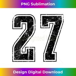 Womens Number 27 Tshirt Distressed Grunge Vintage Jersey Team Fan V-Neck - Deluxe PNG Sublimation Download - Animate Your Creative Concepts
