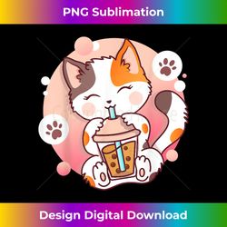 Cat Boba Tea Bubble Tea Anime Kawaii Neko - Urban Sublimation PNG Design - Animate Your Creative Concepts