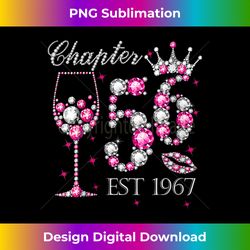 Womens Chapter 56 Years EST 1967 56th Birthday Pink Wine Crown V-Neck - Bespoke Sublimation Digital File - Spark Your Artistic Genius