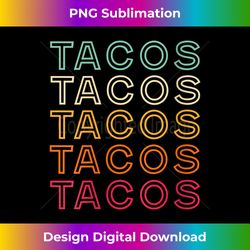 Womens Retro Tacos Vintage Tacos V-Neck - Deluxe PNG Sublimation Download - Tailor-Made for Sublimation Craftsmanship