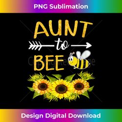 Womens Aunt To Bee Funny Sunflowers Bee Lovers V-Neck - Futuristic PNG Sublimation File - Spark Your Artistic Genius