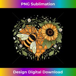 Art Nouveau Boho Bees Honey Heart Bohemian Sunflower Bee - Crafted Sublimation Digital Download - Ideal for Imaginative Endeavors