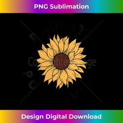 Womens Radiate Positivity Sunflower Positive Message Human Kindness V-Neck - Sophisticated PNG Sublimation File - Reimagine Your Sublimation Pieces