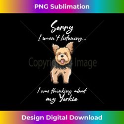 Womens Thinking About My Yorkshire Cute Yorkie V-Neck - Urban Sublimation PNG Design - Tailor-Made for Sublimation Craftsmanship