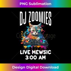 Funny Kitty Cat Lover Rainbow Funny DJ Music Zoomies - Deluxe PNG Sublimation Download - Infuse Everyday with a Celebratory Spirit
