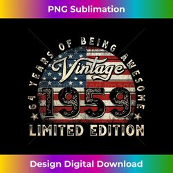 64 Year Old Gifts Vintage 1959 American Flag 64th Birthday - Deluxe PNG Sublimation Download - Ideal for Imaginative Endeavors