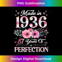 87 Year Old Made In 1936 Floral 87th Birthday Gifts Women - Vibrant Sublimation Digital Download - Crafted for Sublimation Excellence