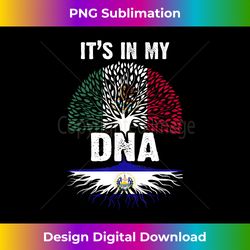 Half Mexican Half Salvadorian Flag - It's In My DNA - Contemporary PNG Sublimation Design - Channel Your Creative Rebel