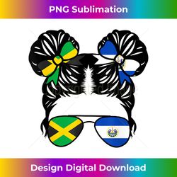 Half Jamaican Half Salvadoran Girl Jamaica Kids Heritage - Luxe Sublimation PNG Download - Tailor-Made for Sublimation Craftsmanship