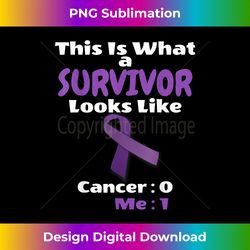 What a Cancer Survivor Looks Like T-shirt Purple Ribbon Tee - Artisanal Sublimation PNG File - Elevate Your Style with Intricate Details