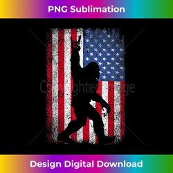 Rock On Bigfoot Sasquatch Loves Patriot American Flag USA - Vibrant Sublimation Digital Download - Chic, Bold, and Uncompromising
