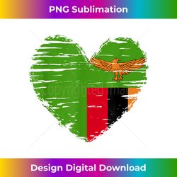 Zambia Heart Zambian Flag Zambian Pride - Artisanal Sublimation PNG File - Reimagine Your Sublimation Pieces